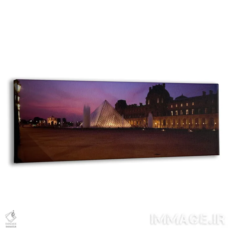تابلو Louvre Pyramid, Musee Du Louvre, Paris, Ile-de-France, France,هرم روشنشده در شب، هرم لوور، موزه لوور، پاریس، ایل-دو-فرانس، فرانسه اثر پانورامیک ایمجز (استودیو عکاسی عریض) - نمای پرسپکتیو محصول