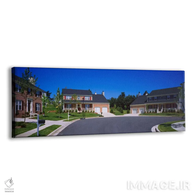 تابلو Seaberry, Baltimore, Maryland, USA,خانهها در امتداد جاده، سیبری، بالتیمور، مریلند، آمریکا اثر پانورامیک ایمجز (استودیو عکاسی عریض) - نمای پرسپکتیو محصول