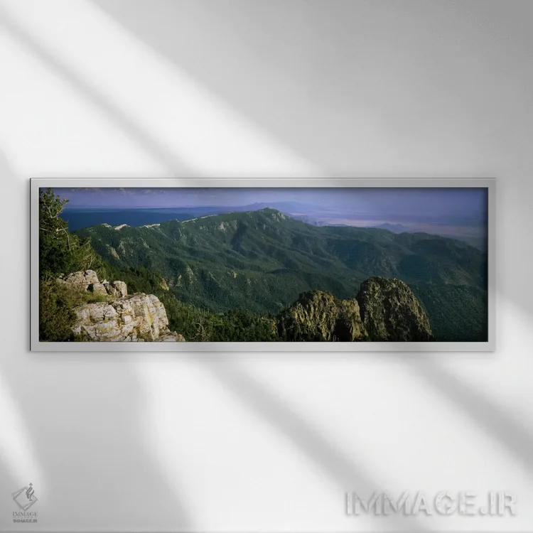 تابلو Near Albuquerque, New Mexico, USA,رشتهکوه ساندیا، نزدیک آلبوکرکی، نیو مکزیکو، ایالات متحده آمریکا اثر پانورامیک ایمجز (استودیو عکاسی عریض) - نمای قابدار سفید