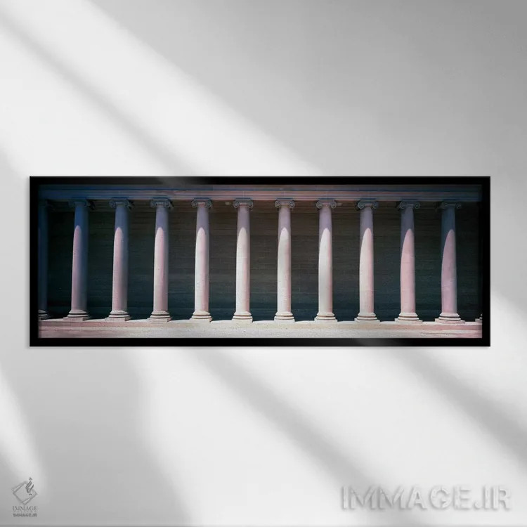 تابلو ردیف ستونها، سانفرانسیسکو، کالیفرنیا اثر پانورامیک ایمجز (استودیو عکاسی عریض) - نمای قابدار مشکی