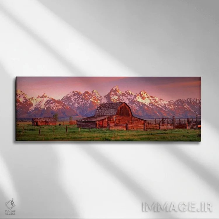 تابلو انبار پارک ملی گرند تیتون، وایومینگ، آمریکا اثر پانورامیک ایمجز (استودیو عکاسی عریض) - نمای روبهرو روی دیوار