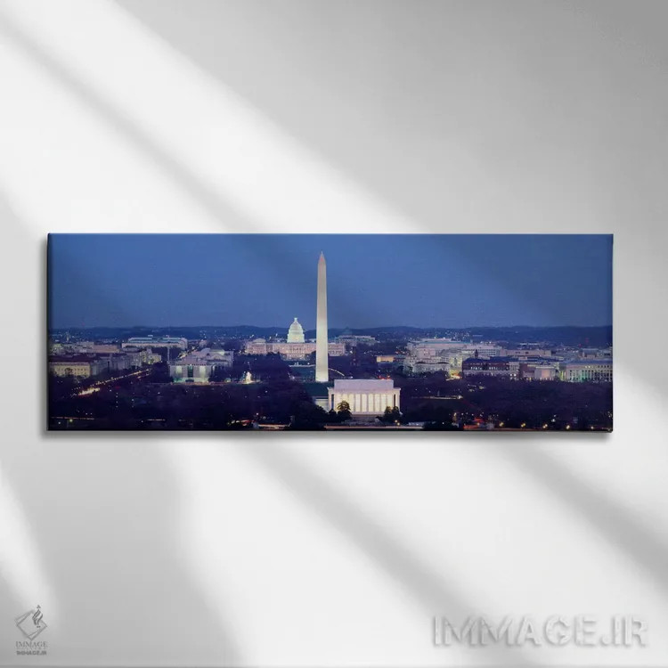 تابلو USA,نمای بالا از یک شهر، واشنگتن دی سی، ایالات متحده آمریکا اثر پانورامیک ایمجز (استودیو عکاسی عریض) - نمای روبهرو روی دیوار