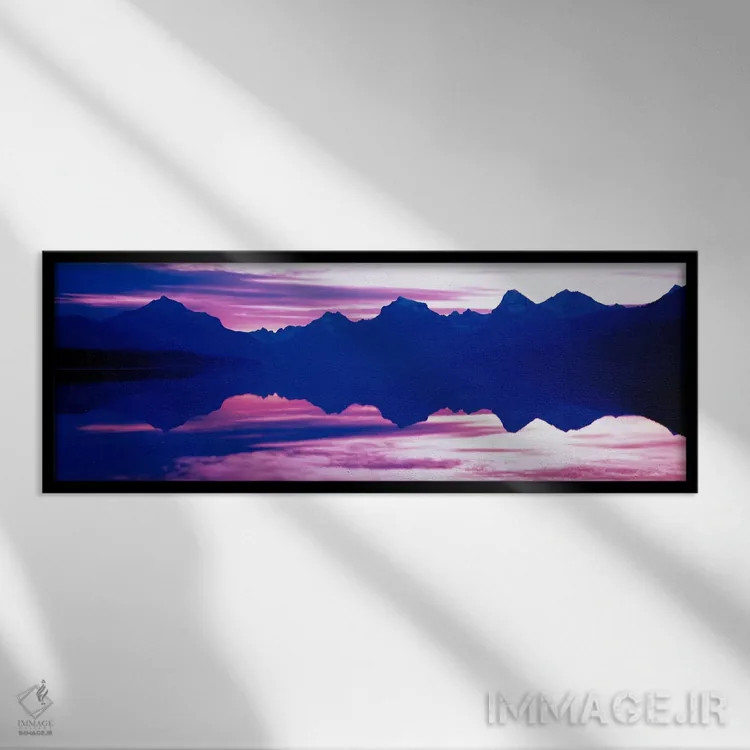تابلو طلوع آفتاب دریاچه مکدونالد، پارک ملی گلیشر، مونتانا، آمریکا اثر پانورامیک ایمجز (استودیو عکاسی عریض) - نمای قابدار مشکی