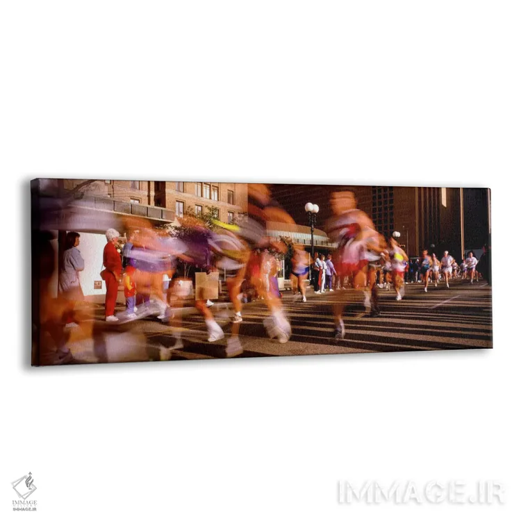 تابلو Houston, Texas, USA,حرکت محو دوندگان ماراتن، هیوستون، تگزاس، ایالات متحده آمریکا اثر پانورامیک ایمجز (استودیو عکاسی عریض) - نمای پرسپکتیو محصول