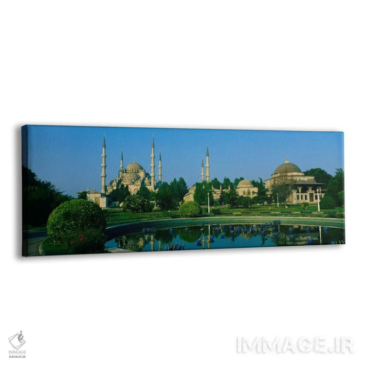 تابلو Blue Mosque, Istanbul, Turkey,باغ روبروی مسجد، مسجد آبی، استانبول، ترکیه اثر پانورامیک ایمجز (استودیو عکاسی عریض) - نمای پرسپکتیو محصول