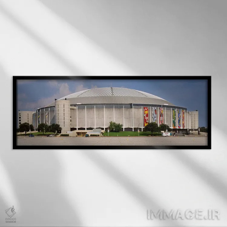 تابلو Houston Astrodome, Houston, Texas, USA,استادیوم بیسبال، آسترودوم هیوستون، هیوستون، تگزاس، ایالات متحده آمریکا اثر پانورامیک ایمجز (استودیو عکاسی عریض) - نمای قابدار مشکی