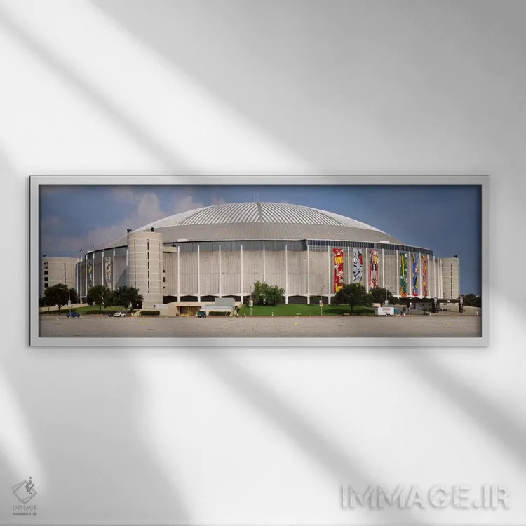 تابلو Houston Astrodome, Houston, Texas, USA,استادیوم بیسبال، آسترودوم هیوستون، هیوستون، تگزاس، ایالات متحده آمریکا اثر پانورامیک ایمجز (استودیو عکاسی عریض) - نمای قابدار سفید