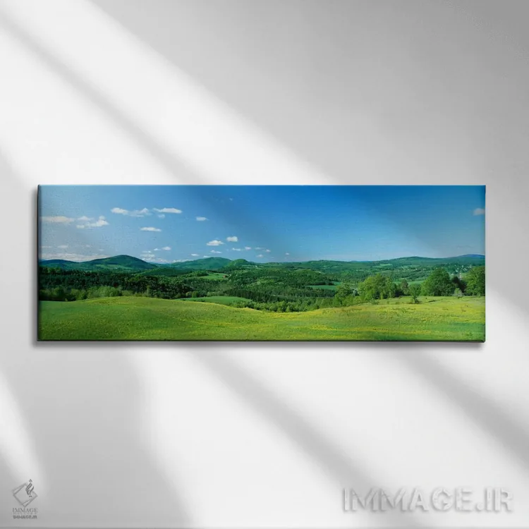 تابلو Peacham, Caledonia County, Vermont, USA,زمین کشاورزی تپهای، پیچم، شهرستان کالدونیا، ورمانت، آمریکا اثر پانورامیک ایمجز (استودیو عکاسی عریض) - نمای روبهرو روی دیوار