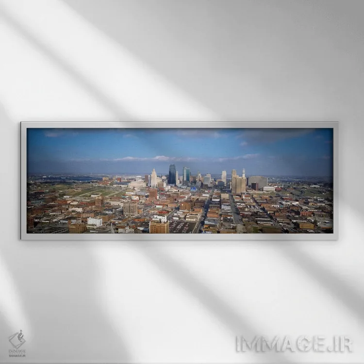 تابلو Hyatt Regency Crown Center, Kansas City, Jackson County, Missouri, USA,ساختمانهای داخل شهر، هتل هیات ریجنسی کراون سنتر، کانزاسسیتی، شهرستان جکسون، میسوری، آمریکا اثر پانورامیک ایمجز (استودیو عکاسی عریض) - نمای قابدار سفید