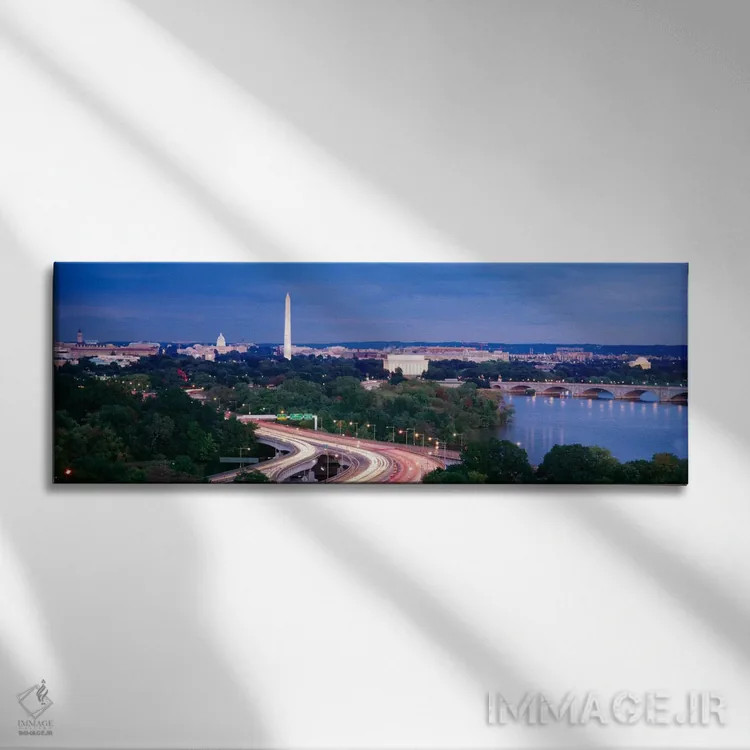 تابلو Washington DC, USA,نمای بالا از منظره شهری، واشینگتن دیسی، ایالات متحده آمریکا اثر پانورامیک ایمجز (استودیو عکاسی عریض) - نمای روبهرو روی دیوار