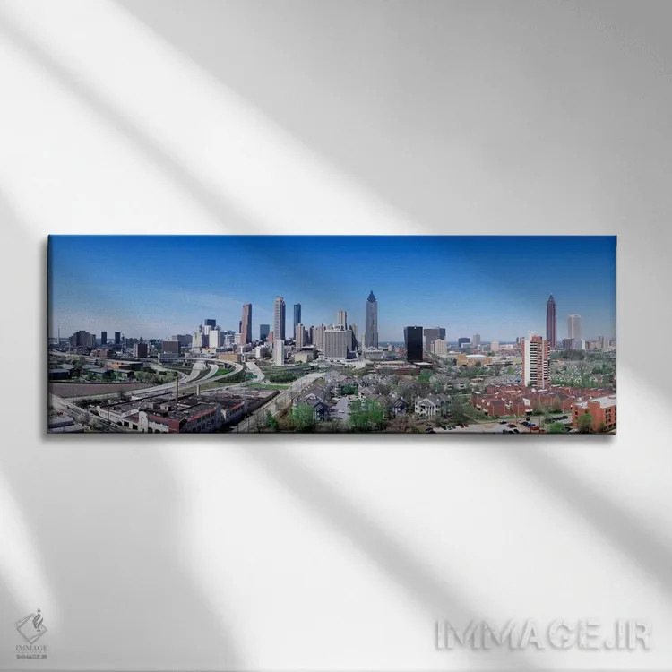 تابلو Georgia, Atlanta, skyline,خط افق آتلانتا، جورجیا، ایالات متحده آمریکا اثر پانورامیک ایمجز (استودیو عکاسی عریض) - نمای روبهرو روی دیوار