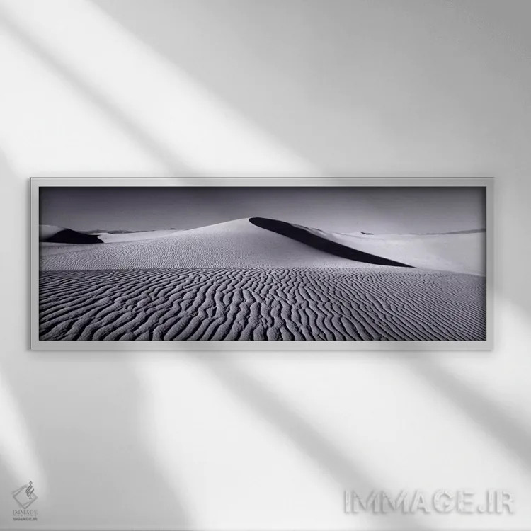 تابلو White Sands National Monument, New Mexico, USA,تپههای شنی در حالت سیاه و سفید، یادبود ملی وایت سندز، نیومکزیکو، ایالات متحده آمریکا اثر پانورامیک ایمجز (استودیو عکاسی عریض) - نمای قابدار سفید