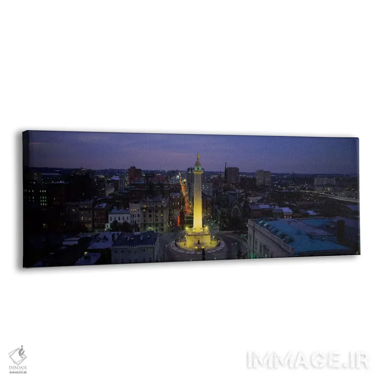 تابلو Washington Monument, Mount Vernon Place, Baltimore, Maryland, USA,نمای بالا از یک یادمان، یادبود واشینگتن، میدان ماونت ورنون، بالتیمور، مریلند، ایالات متحده آمریکا اثر پانورامیک ایمجز (استودیو عکاسی عریض) - نمای پرسپکتیو محصول