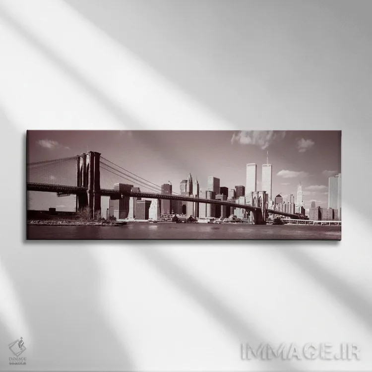تابلو East River, NYC, New York City, New York State, USA,پل بروکلین، ایست ریور، شهر نیویورک، ایالت نیویورک، ایالات متحده آمریکا اثر پانورامیک ایمجز (استودیو عکاسی عریض) - نمای روبهرو روی دیوار