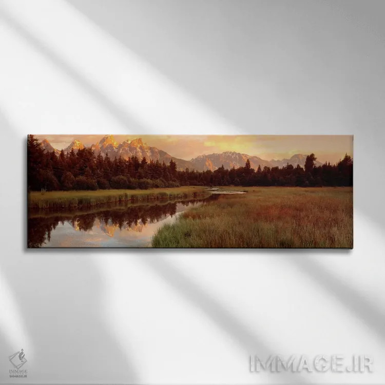 تابلو Grand Teton National Park, Wyoming, USA,چشمانداز بکر در طلوع آفتاب، پارک ملی گرند تتون، وایومینگ، آمریکا اثر پانورامیک ایمجز (استودیو عکاسی عریض) - نمای روبهرو روی دیوار