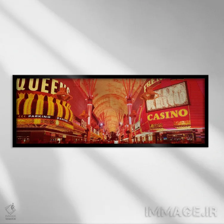 تابلو Las Vegas, NV,تجربه خیابان فریمونت، لاسوگاس، نوادا، ایالات متحده آمریکا اثر پانورامیک ایمجز (استودیو عکاسی عریض) - نمای قابدار مشکی