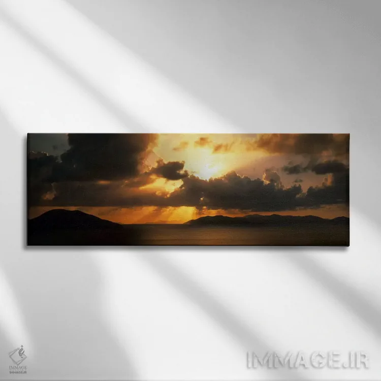 تابلو غروب آفتاب، جزایر ویرجین بریتانیا اثر پانورامیک ایمجز (استودیو عکاسی عریض) - نمای روبهرو روی دیوار