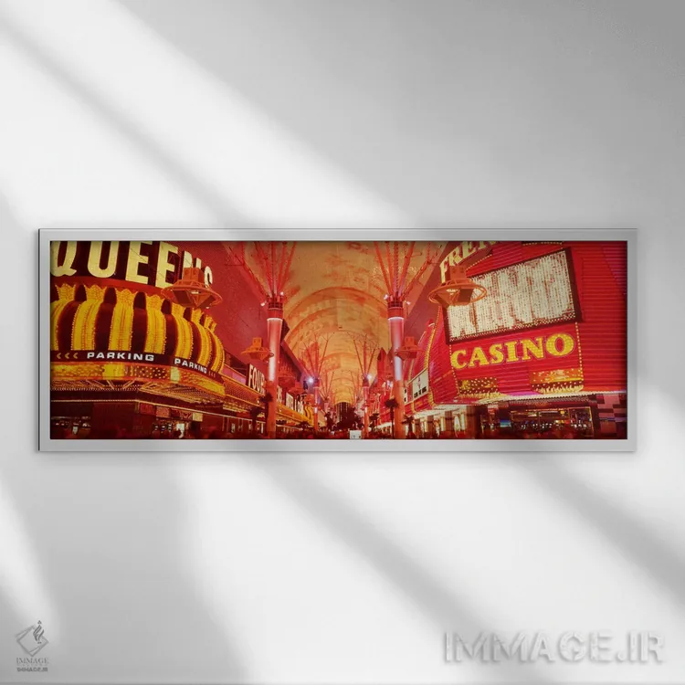 تابلو Las Vegas, NV,تجربه خیابان فریمونت، لاسوگاس، نوادا، ایالات متحده آمریکا اثر پانورامیک ایمجز (استودیو عکاسی عریض) - نمای قابدار سفید