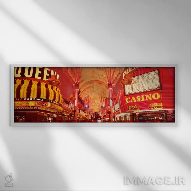 تابلو Las Vegas, NV,تجربه خیابان فریمونت، لاسوگاس، نوادا، ایالات متحده آمریکا اثر پانورامیک ایمجز (استودیو عکاسی عریض) - نمای قابدار سفید