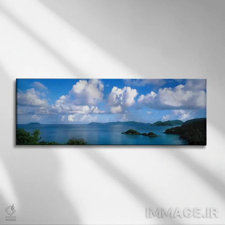 تابلو ساحل ترانک، سنت جان، جزایر ویرجین آمریکا اثر پانورامیک ایمجز (استودیو عکاسی عریض) - نمای روبهرو روی دیوار
