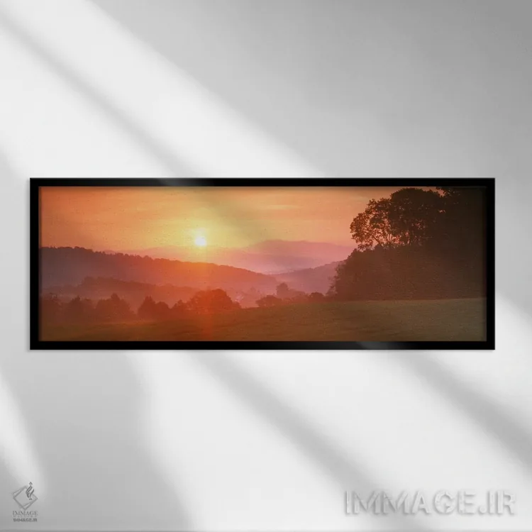 تابلو طلوع آفتاب، کلدونیا، ورمانت، آمریکا اثر پانورامیک ایمجز (استودیو عکاسی عریض) - نمای قابدار مشکی