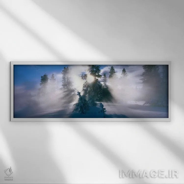 تابلو حوضه آبفشان وست تامب، پارک ملی یلواستون، وایومینگ اثر پانورامیک ایمجز (استودیو عکاسی عریض) - نمای قابدار سفید