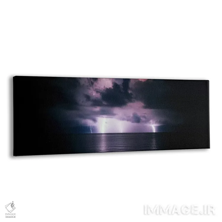 تابلو آسمان بنفش و رعد و برق بر فراز خلیج مکزیک اثر پانورامیک ایمجز (استودیو عکاسی عریض) - نمای پرسپکتیو محصول