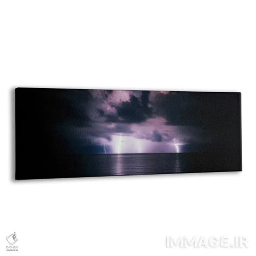 تابلو آسمان بنفش و رعد و برق بر فراز خلیج مکزیک اثر پانورامیک ایمجز (استودیو عکاسی عریض) - نمای پرسپکتیو محصول