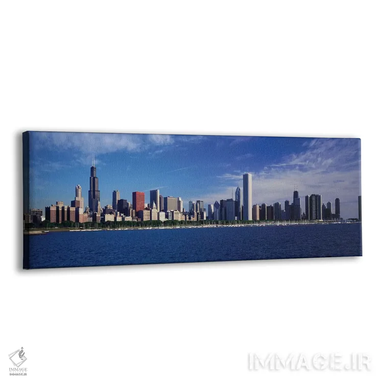 تابلو Chicago, Illinois, USA,منظرهٔ خط افق شهر از دریاچه میشیگان، شیکاگو، ایلینوی، آمریکا اثر پانورامیک ایمجز (استودیو عکاسی عریض) - نمای پرسپکتیو محصول