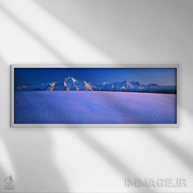 تابلو پارک پایونیر، رشتهکوه چوگَچ، آلاسکا، آمریکا اثر پانورامیک ایمجز (استودیو عکاسی عریض) - نمای قابدار سفید