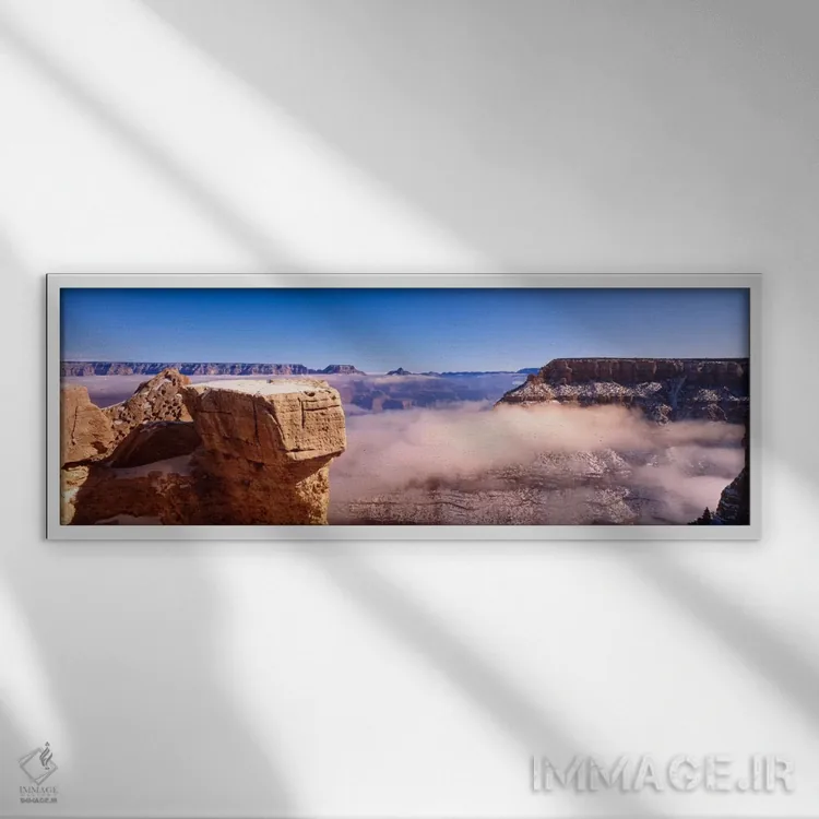 تابلو South Rim, Grand Canyon National Park, Arizona, USA,منظرهای از نقطه یاواپای، لبه جنوبی، پارک ملی گرند کنیون، آریزونا، آمریکا اثر پانورامیک ایمجز (استودیو عکاسی عریض) - نمای قابدار سفید