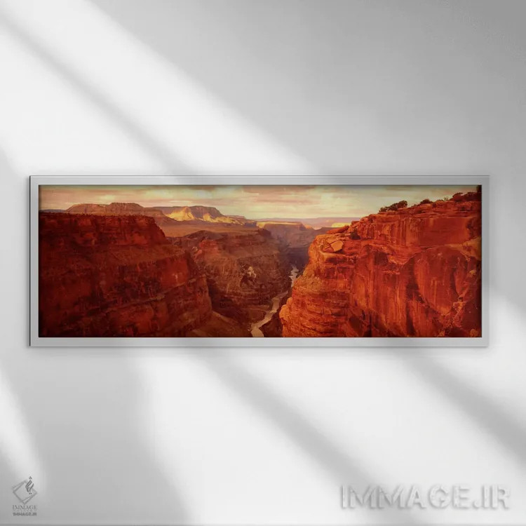تابلو Grand Canyon National Park, Arizona, USA,نمایی از نقطه توروویپ، پارک ملی گرند کنیون، آریزونا، آمریکا اثر پانورامیک ایمجز (استودیو عکاسی عریض) - نمای قابدار سفید