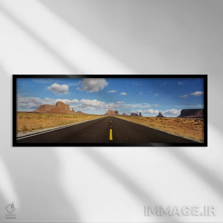 تابلو Utah, USA,منظره دره Monument از جاده ۱۶۳ آمریکا، یوتا، آمریکا اثر پانورامیک ایمجز (استودیو عکاسی عریض) - نمای قابدار مشکی