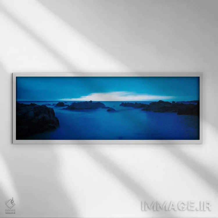 تابلو ساحل اقیانوس آرام، مونتری، کالیفرنیا، آمریکا اثر پانورامیک ایمجز (استودیو عکاسی عریض) - نمای قابدار سفید