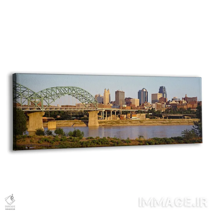 تابلو Missouri, USA,پل روی رودخانه - کانزاس سیتی، میزوری، آمریکا اثر پانورامیک ایمجز (استودیو عکاسی عریض) - نمای پرسپکتیو محصول