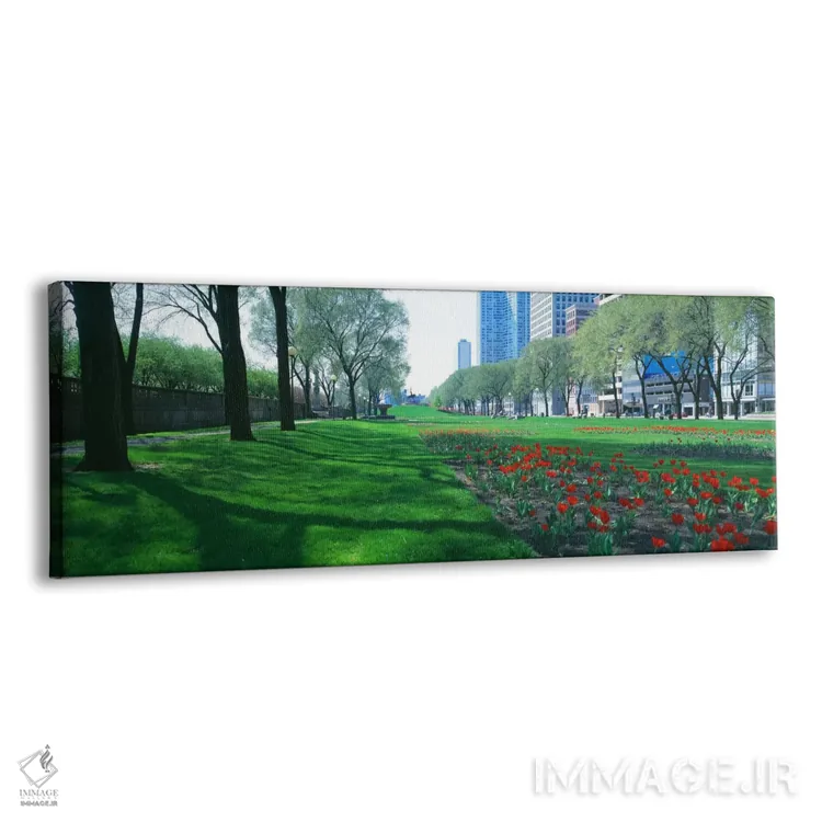 تابلو Loop, Cityscape, Grant Park, Chicago, Illinois, USA,باغهای عمومی، منطقه لوپ، پارک گرانت، شیکاگو، ایلینوی، آمریکا اثر پانورامیک ایمجز (استودیو عکاسی عریض) - نمای پرسپکتیو محصول