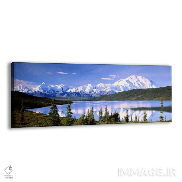 تابلو Denali National Park & Preserve, Alaska, USA,دنالی (کوه مک‌کینلی) و دریاچه واندر، پارک ملی دنالی، آلاسکا، آمریکا اثر پانورامیک ایمجز (استودیو عکاسی عریض) - نمای پرسپکتیو محصول