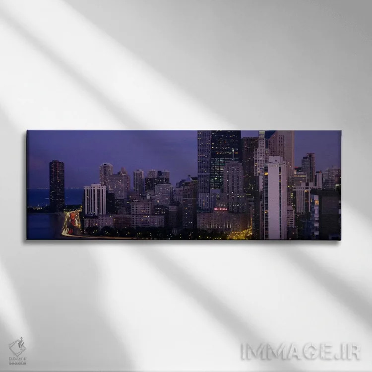 تابلو Chicago, Cook County, Illinois, USA,ساختمانها در شهر، شیکاگو، ایلینوی، آمریکا اثر پانورامیک ایمجز (استودیو عکاسی عریض) - نمای روبهرو روی دیوار