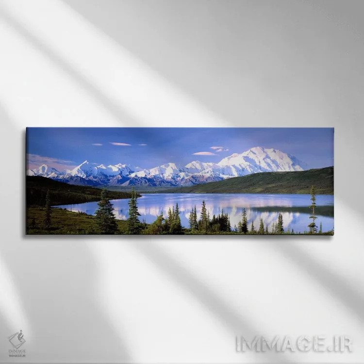 تابلو Denali National Park & Preserve, Alaska, USA,دنالی (کوه مککینلی) و دریاچه واندر، پارک ملی دنالی، آلاسکا، آمریکا اثر پانورامیک ایمجز (استودیو عکاسی عریض) - نمای روبهرو روی دیوار