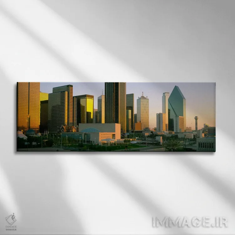 تابلو Dallas, Texas, USA #3,آسمانخراشها در یک شهر، دالاس، تگزاس، آمریکا (شماره ۳) اثر پانورامیک ایمجز (استودیو عکاسی عریض) - نمای روبهرو روی دیوار