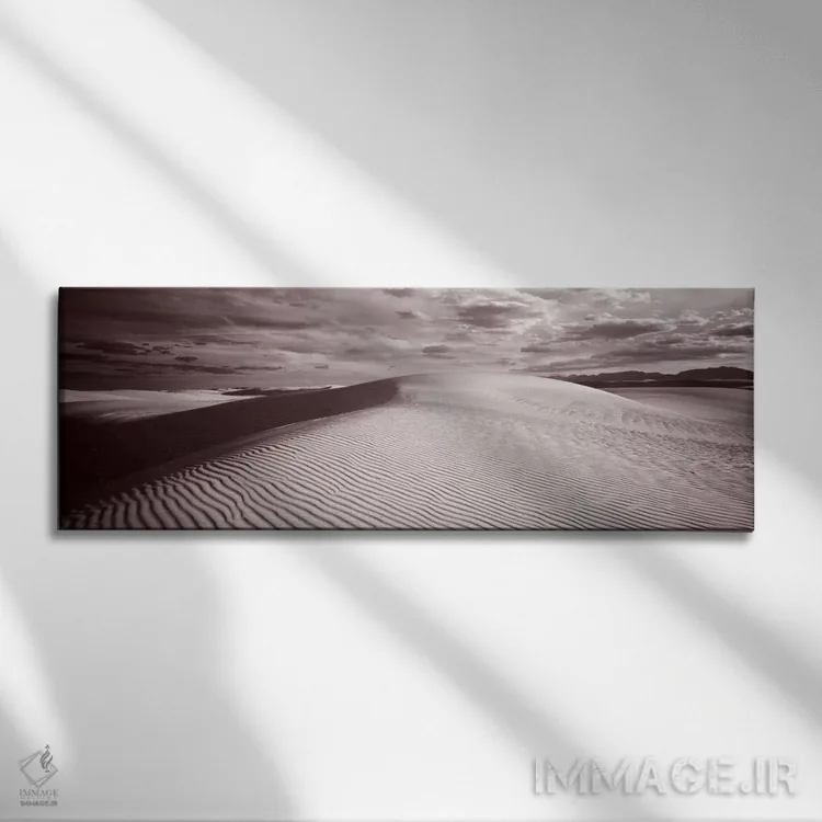 تابلو White Sands National Monument, Tularosa Basin, New Mexico,چشمانداز ابری در سیاه و سفید، یادمان ملی شنهای سفید، حوضه تولاروسا، نیومکزیکو اثر پانورامیک ایمجز (استودیو عکاسی عریض) - نمای روبهرو روی دیوار