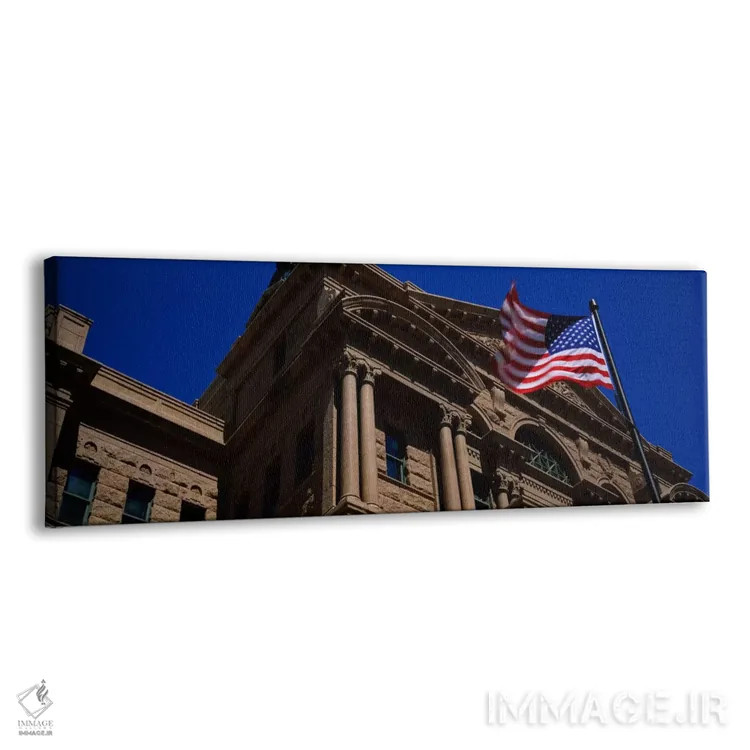 تابلو Fort Worth, Texas, USA,نمای پایین از ساختمان دادگستری، فورت ورث، تگزاس، آمریکا اثر پانورامیک ایمجز (استودیو عکاسی عریض) - نمای پرسپکتیو محصول