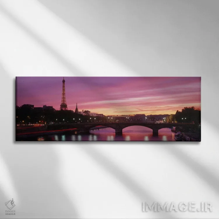 تابلو Paris, Ile-de-France, France,غروب سرخابی، پاریس، ایل-دو-فرانس، فرانسه اثر پانورامیک ایمجز (استودیو عکاسی عریض) - نمای روبهرو روی دیوار