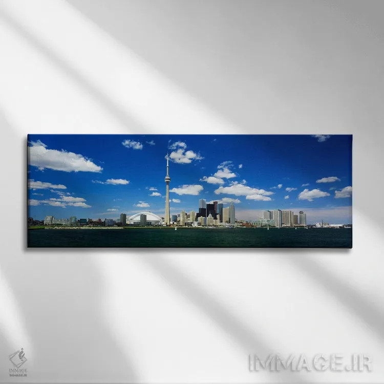 تابلو Toronto, Ontario, Canada,خط افق مرکز شهر تورنتو در نمایی از دریاچه انتاریو، کانادا اثر پانورامیک ایمجز (استودیو عکاسی عریض) - نمای روبهرو روی دیوار