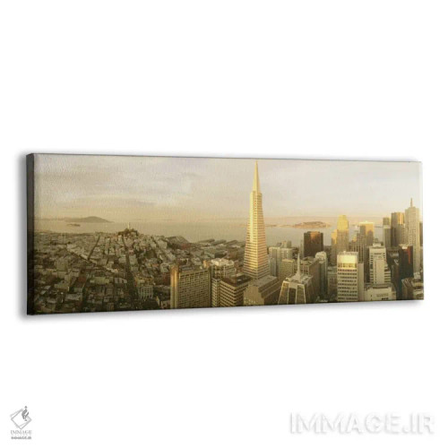 تابلو San Francisco, California, USA,نمای هوایی (با هرم ترنسآمریکا)، سانفرانسیسکو، کالیفرنیا، آمریکا اثر پانورامیک ایمجز (استودیو عکاسی عریض) - نمای پرسپکتیو محصول