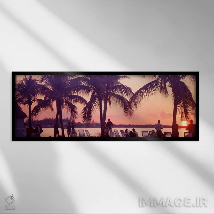 تابلو Miami Beach, Florida, USA,غروب آفتاب بر ساحل، میامی بیچ، فلوریدا، آمریکا اثر پانورامیک ایمجز (استودیو عکاسی عریض) - نمای قابدار مشکی
