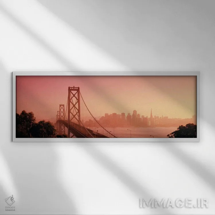تابلو City, San Francisco, California, USA,چشمانداز شهری پل بی بریج، سانفرانسیسکو، کالیفرنیا، آمریکا اثر پانورامیک ایمجز (استودیو عکاسی عریض) - نمای قابدار سفید