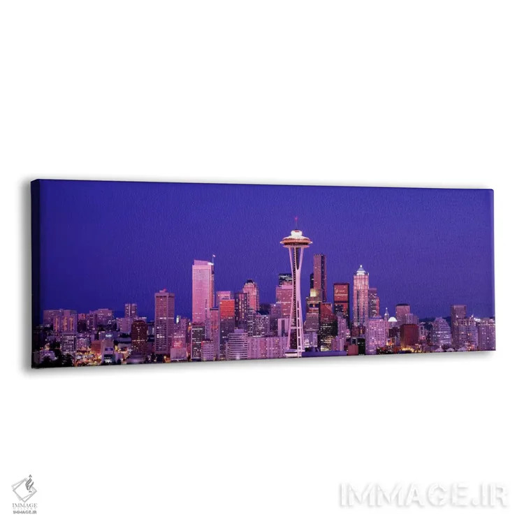 تابلو Seattle, night,آمریکا، واشینگتن، سیاتل، شب اثر پانورامیک ایمجز (استودیو عکاسی عریض) - نمای پرسپکتیو محصول