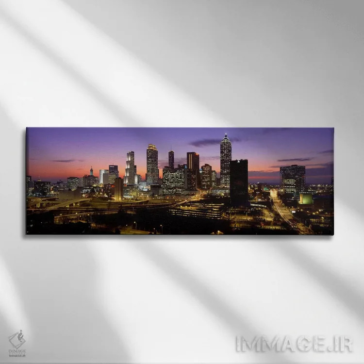 تابلو Cityscape, Skyline, City, Atlanta, Georgia, USA,خط افق شهر آتلانتا در گرگومیش، آتلانتا، جورجیا، آمریکا اثر پانورامیک ایمجز (استودیو عکاسی عریض) - نمای روبهرو روی دیوار