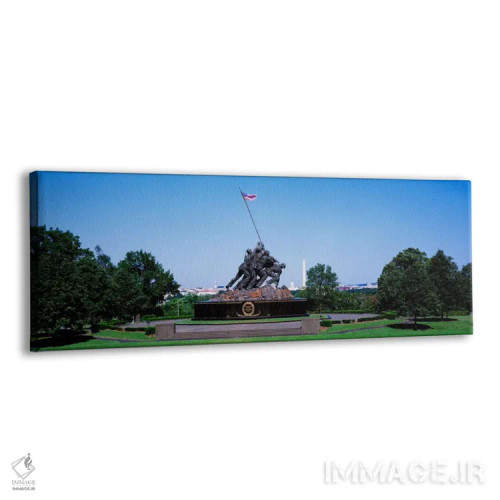تابلو Arlington, Virginia, USA,یادبود جنگ با بنای واشنگتن در پسزمینه، یادبود ایوو جیما، آرلینگتون، ویرجینیا، ایالات متحده اثر پانورامیک ایمجز (استودیو عکاسی عریض) - نمای پرسپکتیو محصول